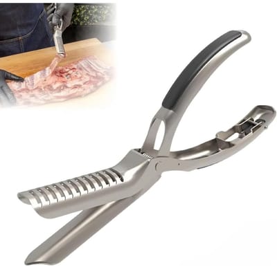longziming -Ribbenmembran Verwijderaar - Vlees Voorbereiding Tool - BBQ Hulpmiddel - Vettrimmen Functie - Gebogen Punt Ontwerp - Ergonomische Anti-slip Greep - Geschikt Voor Professionele Keukens - 1 Stuk