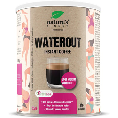 Nature's Finest Waterout Coffee - Functionele Koffie met Cactinea™ - Arabica Instantkoffie - Zonder Toegevoegde Suikers - 125 g