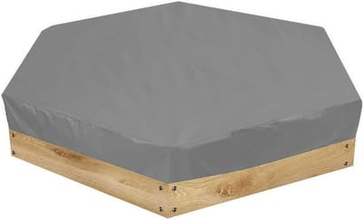 Zandbakhoes - Beschermhoes Zeshoek - Zandbak Beschermen - Waterdicht en UV-bestendig - 140 x 120 cm - Grijs