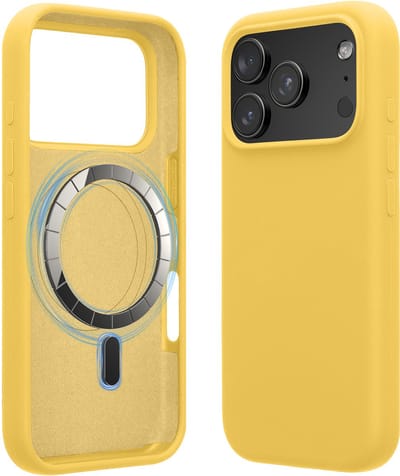 kwmobile telefoonhoesje geschikt voor Apple iPhone 18 Pro Max / iPhone 17 Pro Max - Hoesje met magneet compatibel met MagSafe - Smartphone case in stralend geel