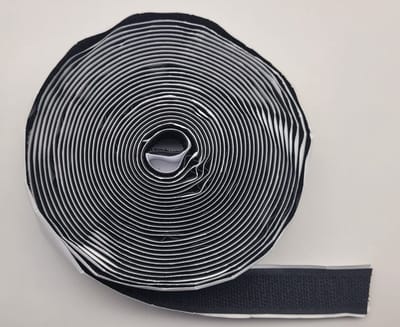 Ki-tec - Klittenband - Velcro - 1 x 7 Meter - Alleen Haakband - Zwart - Speciaal voor XL Vliegengordijnen - 20 mm Breed - Extra Sterk - Zelfklevend