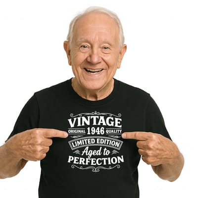 T-shirt - unisex - zwart - Vintage - Limited Edition - Aged to Perfection - geboortejaar 1946 - BIO Katoen - verjaardag en feest - cadeau - maat XL