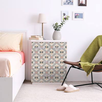 Meubeldecoratiestickers - 24 authentieke Jiena cementtegel meubelstickers - 24 stickers 10x10cm