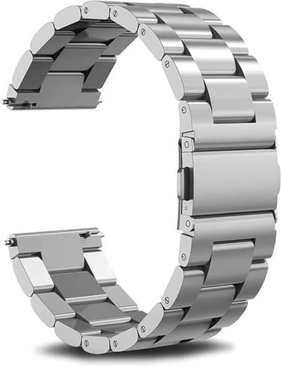 20mm Zilver kleurig Oyster Horlogeband van RVS316L | Universeel geschikt voor Samsung, Huawei, Ticwatch, Amazfit, en Honor smartwatches en analoge horloges | Populair voor Seiko, Casio en Fossil modellen