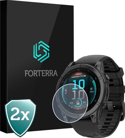 Smartwatch Screenprotector Geschikt voor Garmin Fenix E (47 mm) - Gehard Glas Screen Cover Premium Tempered Glass Protector Geschikt voor Garmin Fenix E - 2 PACK