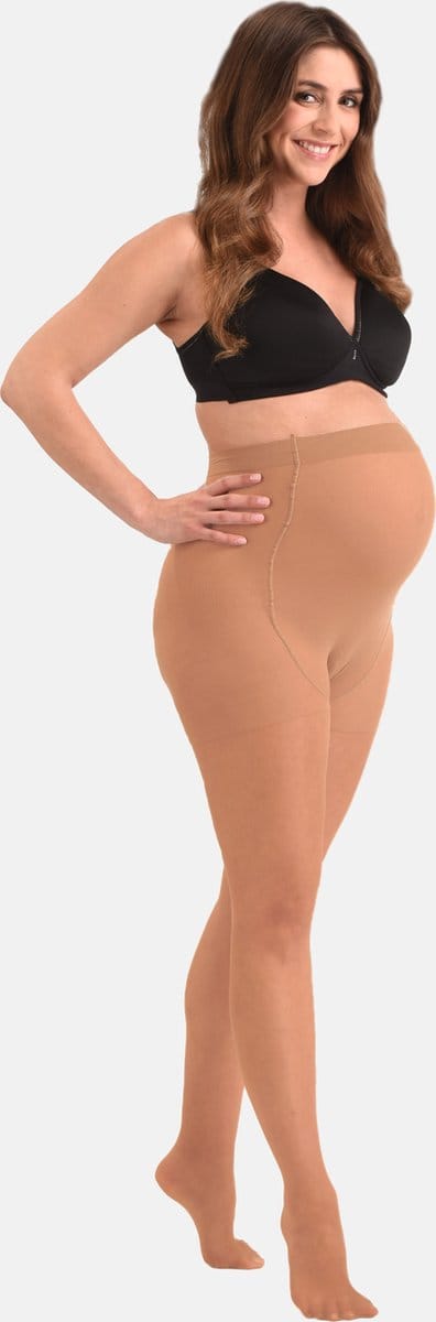 Mamsy - Comfortabele Sheer Zwangerschapspanty 20den - Naturel - XL