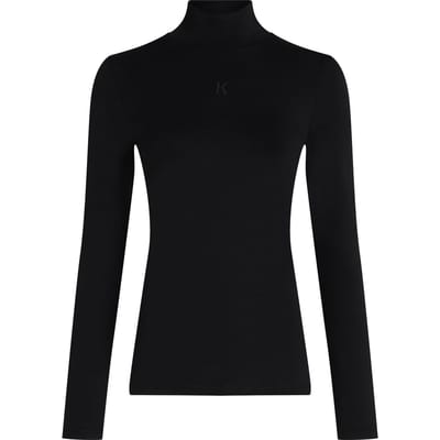 Karl Lagerfeld K Logo Mock Neck Ls T-shirt Black Taglia: XL | Maglie a manica lunga Outlet | Donna | Nero