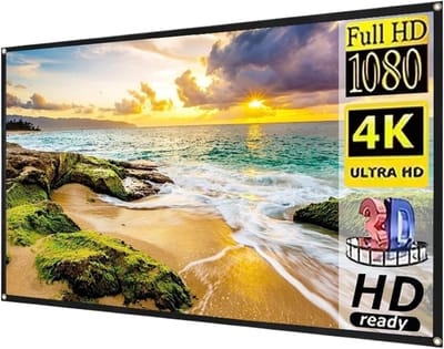 Projectiescherm Gordijn - Draagbaar Scherm - Film Kijken - Mat Wit Doek - 150 inch - Wit