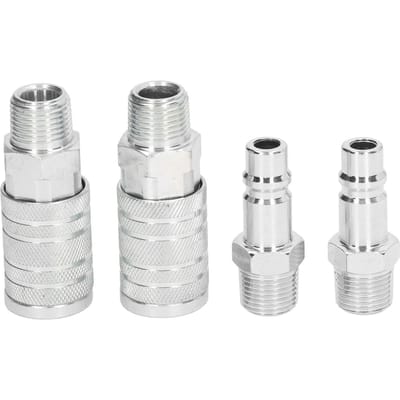 4 Pièces Raccord de Tuyau d'Air Connecteur Rapide 12in NPT Mâle Femelle 300PSI Haut Débit Tuyau Pneumatique