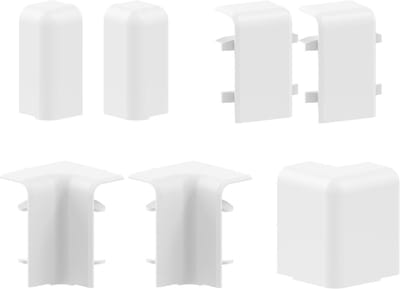 | accessoireset (2 x IE, 1 x AE, 1 x ES links, 1 x ES rechts, 2 x connector) voor de montage van de plint 20 x 50, wit