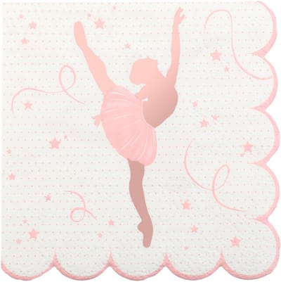 SANTEX - 20 ballerina papieren servetten 25 x 25 cm, geschulpte randen roségoud