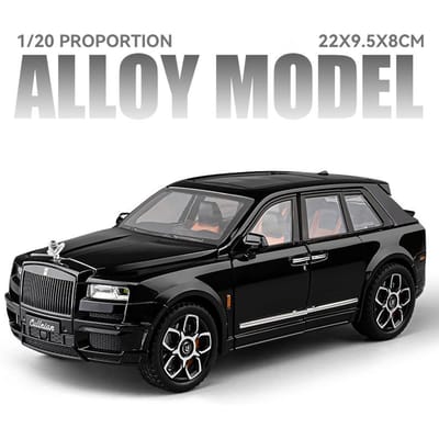 1:20 Rolls Royce Cullinan Black Badge SUV Legering Die-Cast Speelgoedauto Model Geluid en Licht Speelgoed voor Kinderen Verzamelaar Verjaardagscadeau
