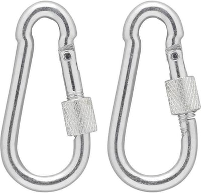 ProPlus Karabijnhaak Metaal 6x60mm met Schroefsluiting - 2 stuks Sterke Bevestigingshaak Carabijn Musketon
