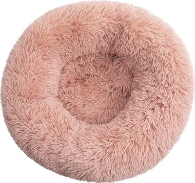 KUSSIES® Kussen 60 Cm Met Wasbare Hoes - Poederroze - Hondenkussen Kinder Speelkussen - Donut Zitzak Ronde Hondenmand Kinderkamer Roze Oudroze