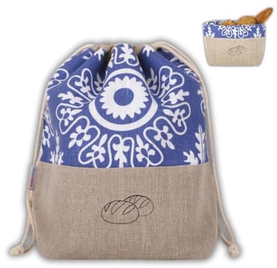 Broodzak en Broodmand 2-in-1 - Ademend en Decoratief - Gemakkelijk te Onderhouden - 30 x 34 cm