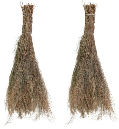 Sorex Gebonden takkenbezem - 2x stuks - van natuurtakken - 100 x 7 cm - bezem - voor buiten