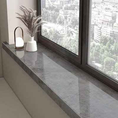 Vensterbank Afwerking - Rand vensterbank - Woonkamer Decoratie - Marmerstijl - 120 x 25 cm - Grijs