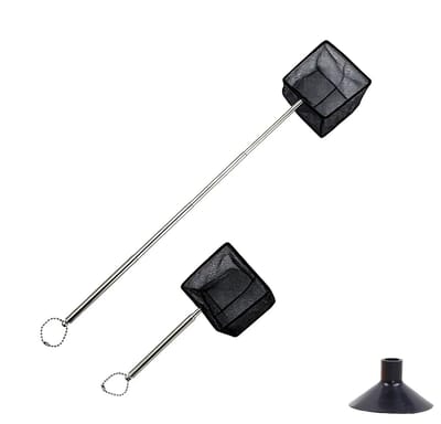 Dailygoods- Aquariumvisnet Telescopisch - Zwart Nylon - Uitschuifbaar Handvat - 17 x 9 x 2,4 cm - Robuuste Duurzaamheid - Voor Aquascaping - Visnet