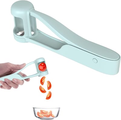 Dailygoods- Druivensnijder Roestvrij Staal - Fruitsnijder - Keukenhulp - Voor Peuters/Baby's - Snijdt Aardbeien/Kersen - Praktisch Design