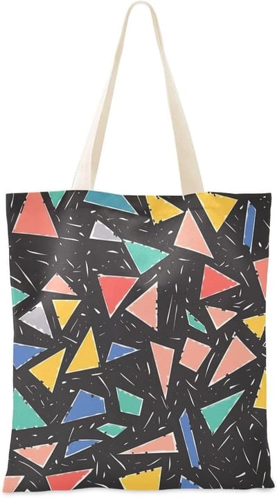 Canvas Tote Bag - Draagtas Herbruikbaar - Dagelijks Gebruik - Milieuvriendelijk Materiaal - 38 x 41.5 cm - Abstract Geometrisch