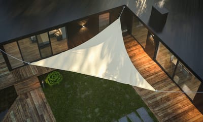 CoolHome Schaduwdoek Waterdicht - Waterdicht Schaduwdoek Driehoek- Schaduwdoek 3.6 x 3.6 x 3.6 meter - Creme