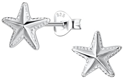 Joy|S - Zilveren ster oorbellen - zeester - 8 mm - sterling zilver 925 - massief