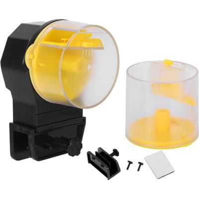 Distributeur de nourriture automatique pour poissons Minuteur Flexible Pratique Propre Facile à installer Nourriture pour aquarium jaune