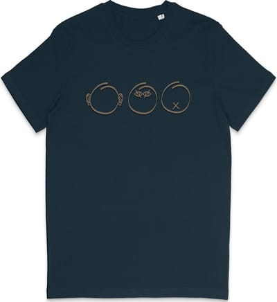 Grappig T Shirt Dames en Heren - Horen Zien en Zwijgen - Blauw - XS