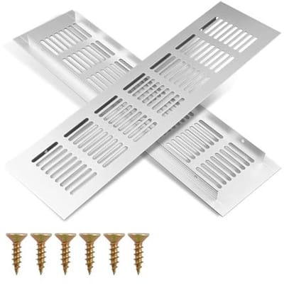 Ventilatierooster aluminium 80 x 300 mm - Set van 2 - Decoratief en duurzaam