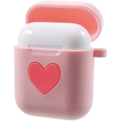 CaseBody Heart Siliconen Beschermhoesje AirPods 1/2 met Haak Roze