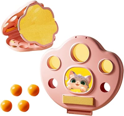 Padelballset, werp- en vangspel, vangbalset, schattige racketset en ballen om vast te pakken in kattenvorm, interactief ouder-kind-speelgoed voor