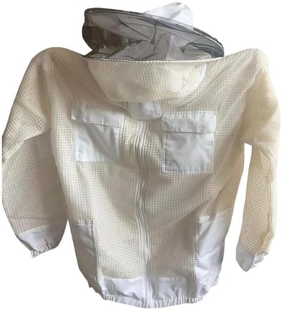 Imkerjas Ademend - Bijenhoudersjas - Bescherming Tegen Bijen - Afneembare Hoed - XX-Large - Wit