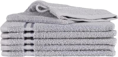 Homéé washandjes Ruche grijs 16x24cm  gekamde katoen 550g. m² 6 stuks