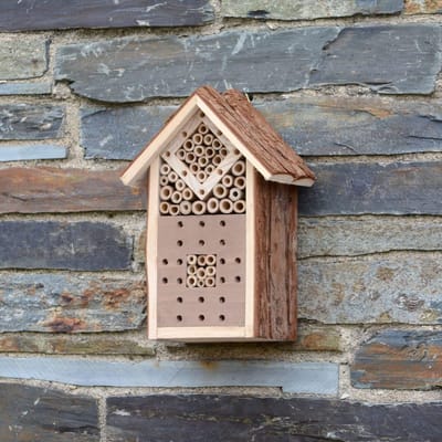 Allecto - Insectenhotel - Houten Schors - Tuinonderdak voor Bijen - Bruin - Insectenhabitat - Buitenleven - Geschikt voor Insecten