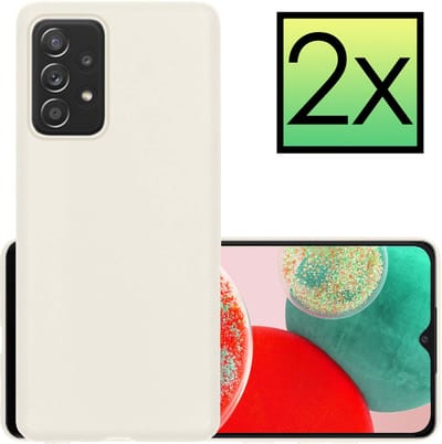 Hoesje - 2 Stuks - Geschikt voor Samsung Galaxy A23 - Sterk & Shockproof - Case Siliconen - Back Cover - Telefoon Hoes - Wit