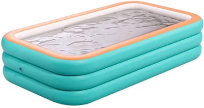 Familiezwembad Opblaasbaar XXL - Rechthoekig Zwembad - 3-Rings PVC - Voor Tuin, Camping & Strand