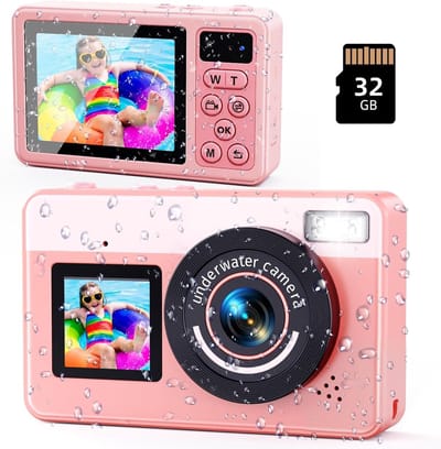 longziming -Digitale Compactcamera - Waterdichte Camera - IP68 Duikgebruik - Voor Selfies - 1 Stuk - Voor Avonturen En Gezinnen - Roze
