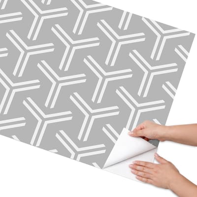 Coloray Meubel Wrap Folie - Grijs Meubelfolie - 75x150 cm - Meubel Wrap Folie Moderne geometrie - Plakfolie Meubels - Modern Meubelfolie - Decoratiefolie Zelfklevend - Slaapkamer decoratie - Achtergronden en patronen