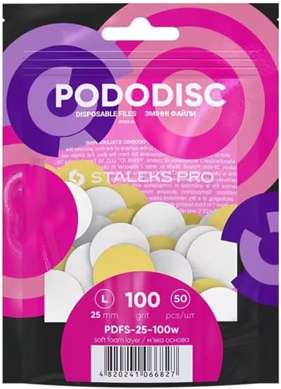 Nagelvijl Pads - Pedicure Schijven - Voetverzorging - 100 Grit - Maat L - Wit