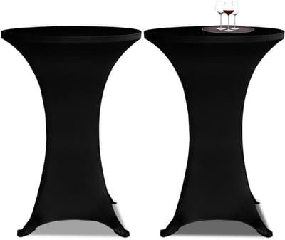 Staande Tafelhoezen - Stretch Hoezen - Feestelijke Decoratie - Elastaan voor Goede Pasvorm - Ø60 cm - Zwart