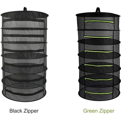 Panier suspendu 8 couches avec fermeture éclair, support sec pliable, filet de séchage des herbes, sac de séchage en maille pour herbes 8-layer noir