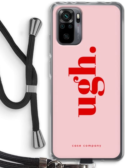 Case Company® - Hoesje met koord geschikt voor Xiaomi Redmi Note 10 Pro hoesje met Koord - Ugh - Telefoonhoesje met Zwart Koord - Bescherming aan alle Kanten en Over de Schermrand