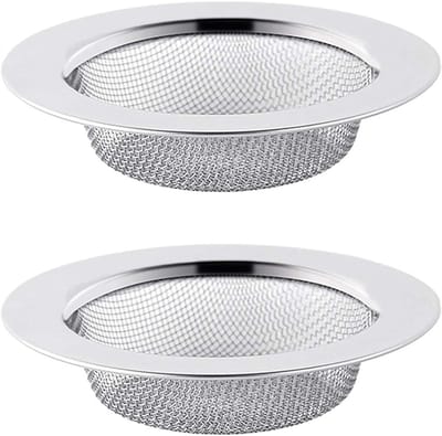 RVS Afvoerfilter voor Keuken, 2 Stuks, 11.5 cm, Effectieve Afvalverwijdering en Verstoppen Voorkomen