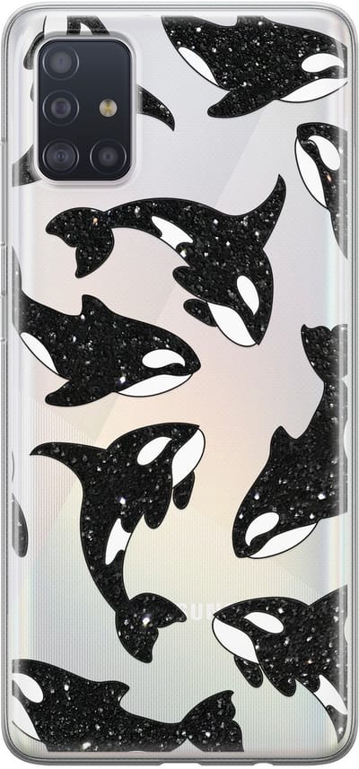 Hoesje geschikt voor Samsung Galaxy A51 - Orka - Soft Case - TPU - Print - Transparant - Mooie Telefoonhoesjes