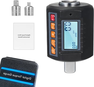 Digitale koppeltester met alarmfunctie, inclusief adapters voor 1/2 inch, 3/8 inch en 1/4 inch, ideaal voor nauwkeurige torsiemetingen en professioneel gebruik