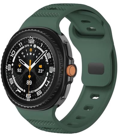 By Qubix - smartwatch bandje - Compatible Samsung bandje - Wave met motief siliconen band - Donkergroen - Geschikt voor Samsung Galaxy Watch 9 (40/44mm) - Watch 8 (40/44mm) - Watch 8 Classic (46mm)