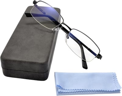 Blauw Licht Blokkerende Bril - Computer & Gaming Bril met Metalen Halfframe voor Oogbescherming