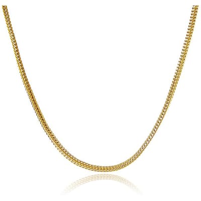 24k Echt Goud Halsketting Plating Goud 2mm Slangenbot Halsketting Voor Vrouwen 's Bruiloft Verjaardagscadeau beige