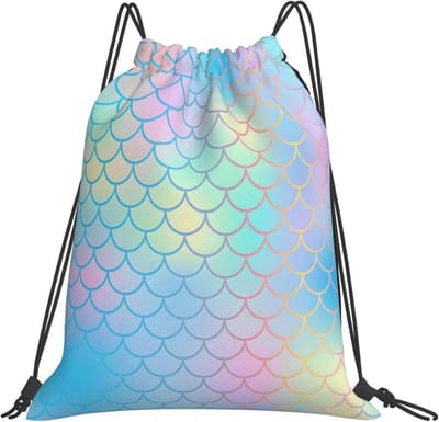 Sporttas - Trekkoordtas Gymtas - Dagelijkse Benodigdheden - Lichtgewicht Polyester Materiaal - 36 x 42 cm - Vischubben Kleuren