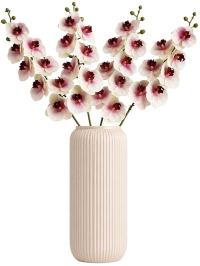 Bellatio Design Kunstbloem Orchidee Bora - 4x - roze - 108 cm - losse steel - kunst zijdebloemen - Phalaenopsis